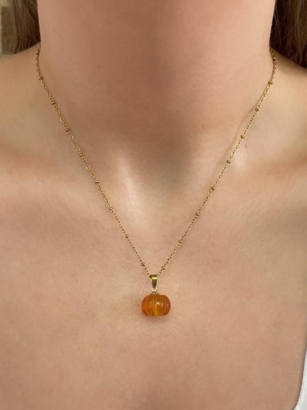 Crystal Pumpkin Necklace